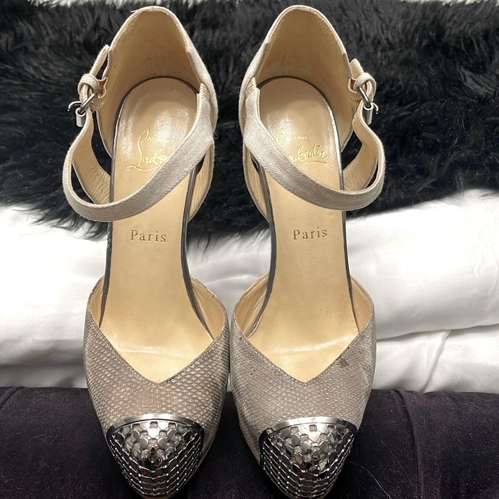 Christian Louboutin Canvas Animal Print D'Orsay Pumps